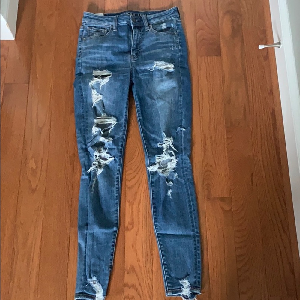 High rise skinny jeans